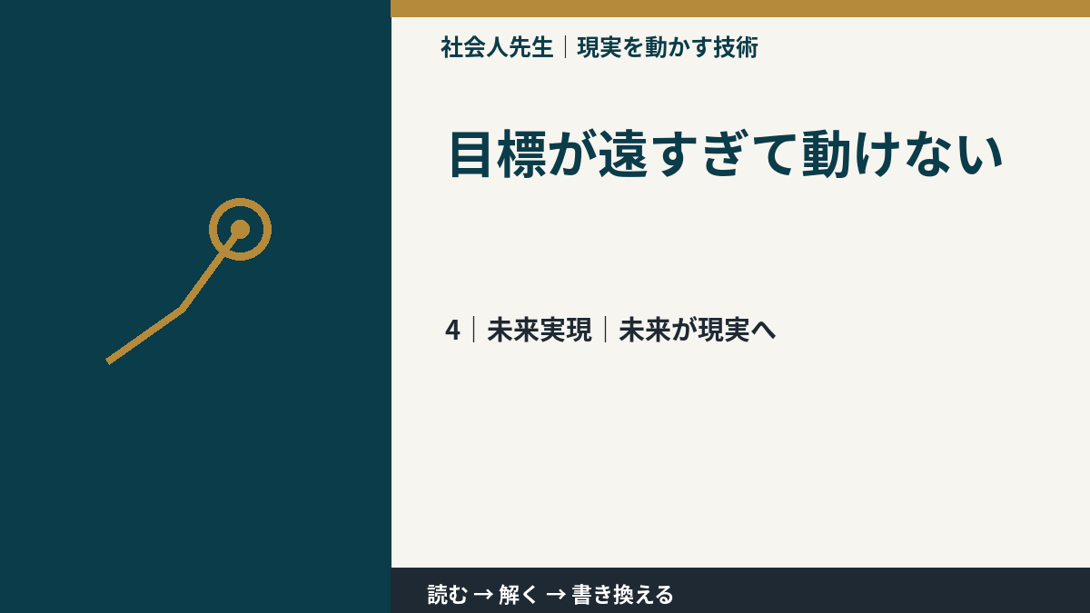 目標が遠すぎて動けないとき、未来へつながる次の一手は？｜未来が現実へ