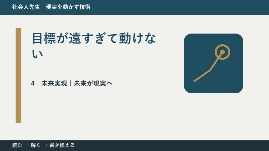目標が遠すぎて動けないとき、未来へつながる次の一手は？｜未来が現実へ
