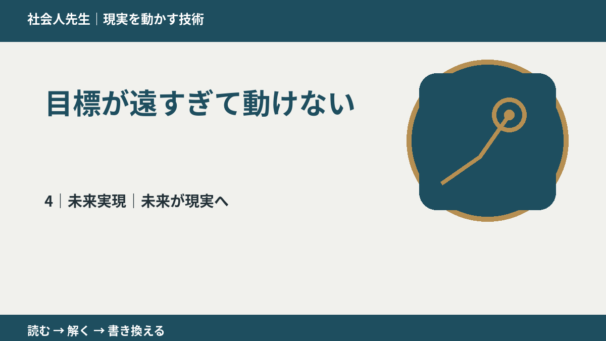目標が遠すぎて動けないとき、未来へつながる次の一手は？｜未来が現実へ