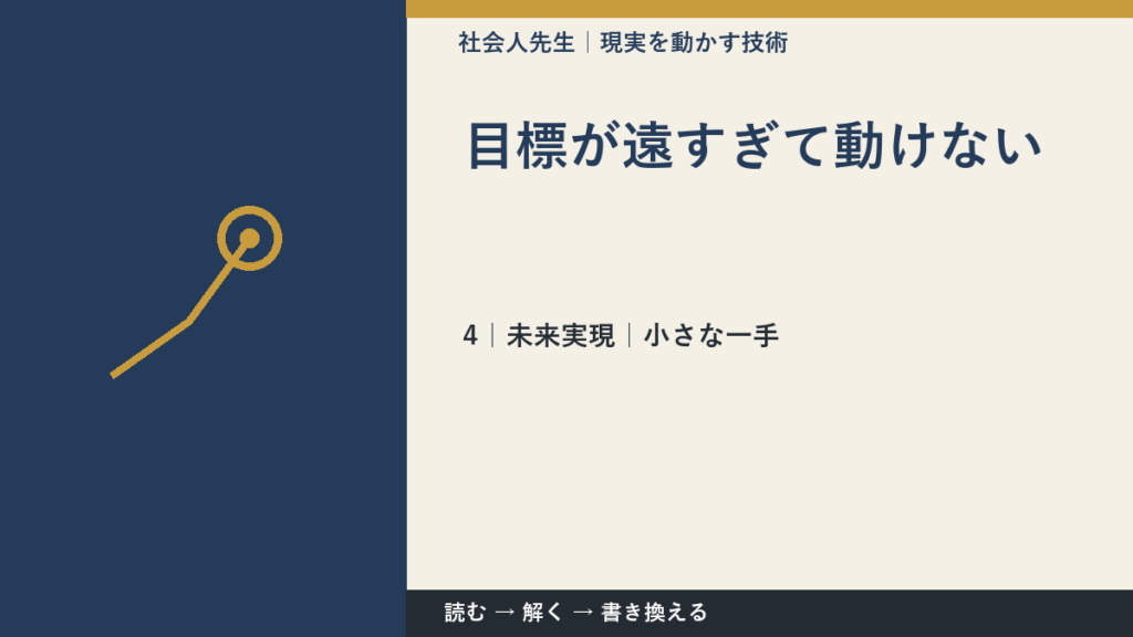 目標が遠すぎて動けないとき、未来へつながる一手は？｜小さな一手