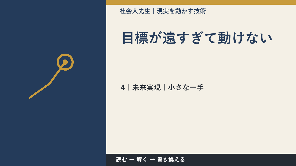 目標が遠すぎて動けないとき、未来へつながる一手は？｜小さな一手