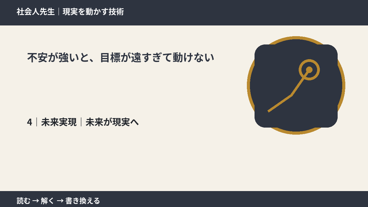 不安が強いと、目標が遠すぎて動けないとき、未来へつながる次の一手は?|未来が現実へ