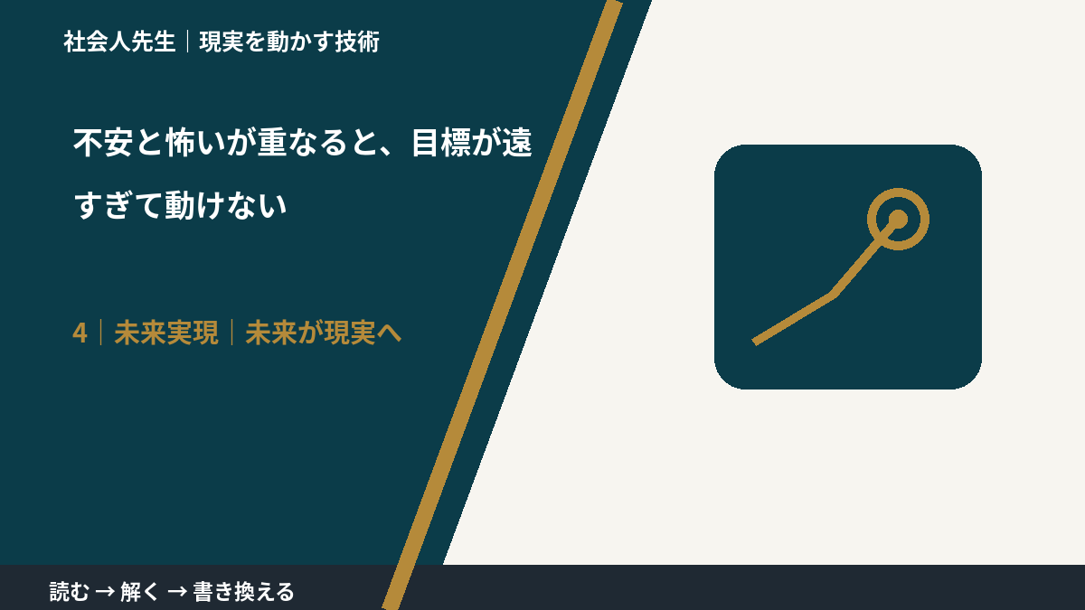 不安と怖いが重なると、目標が遠すぎて動けないとき、未来へつながる次の一手は？｜未来が現実へ