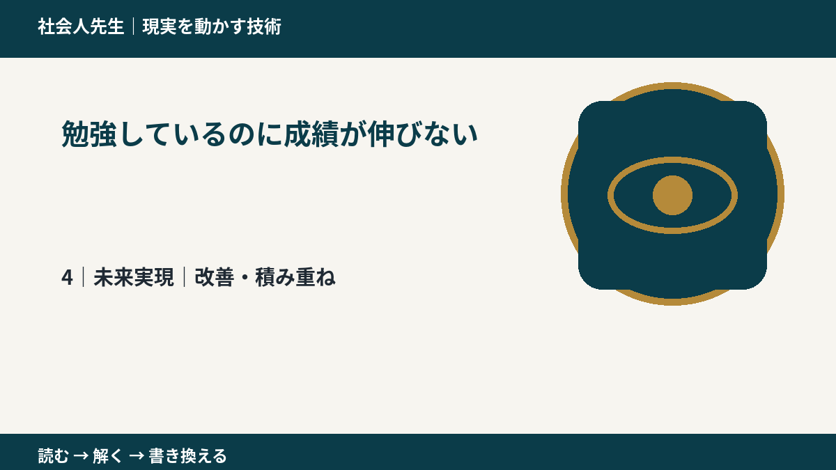 勉強しているのに成績が伸びないとき、未来へつながる次の一手は?|改善・積み重ね