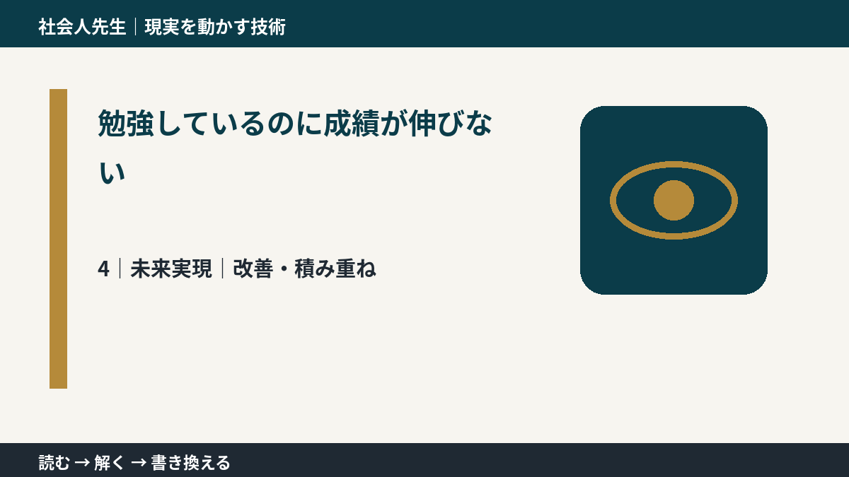 勉強しているのに成績が伸びないとき、未来へつながる次の一手は？｜改善・積み重ね