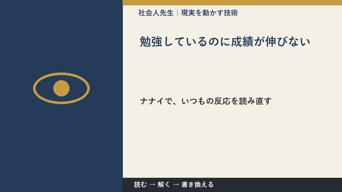 勉強しているのに成績が伸びないとき、どうする？｜事実と解釈を分ける