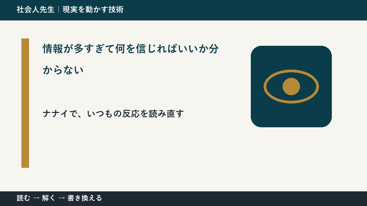 情報が多すぎて何を信じればいいか分からないとき、どうする？｜事実と解釈を分ける