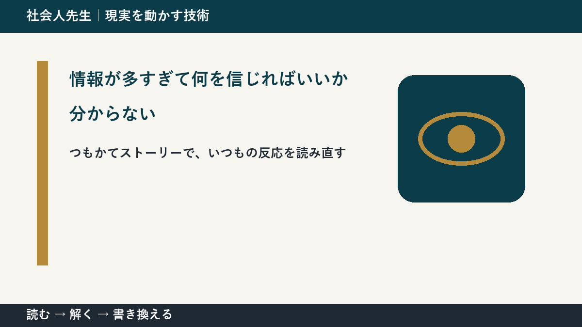 情報が多すぎて何を信じればいいか分からないとき、見方を変えると何が見える？