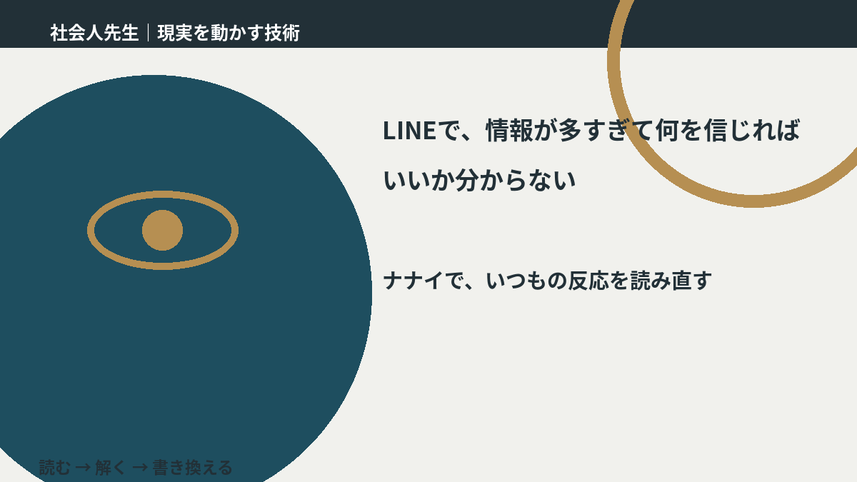 LINEで、情報が多すぎて何を信じればいいか分からないとき、どうする？｜事実と解釈を分ける