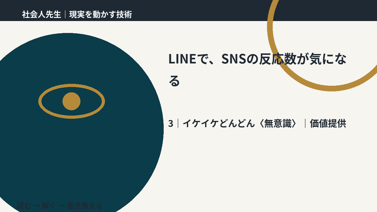 LINEで、SNSの反応数が気になるとき、気合いでなく自然に動ける状態を育てる|価値提供