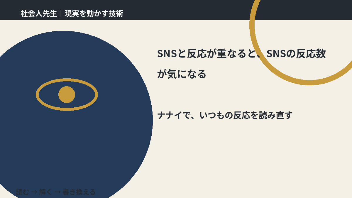 SNSと反応が重なると、SNSの反応数が気になる｜まず分けたい事実と前提
