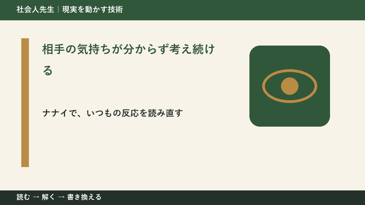 相手の気持ちが分からず考え続けるとき、どうする?|事実と解釈を分ける