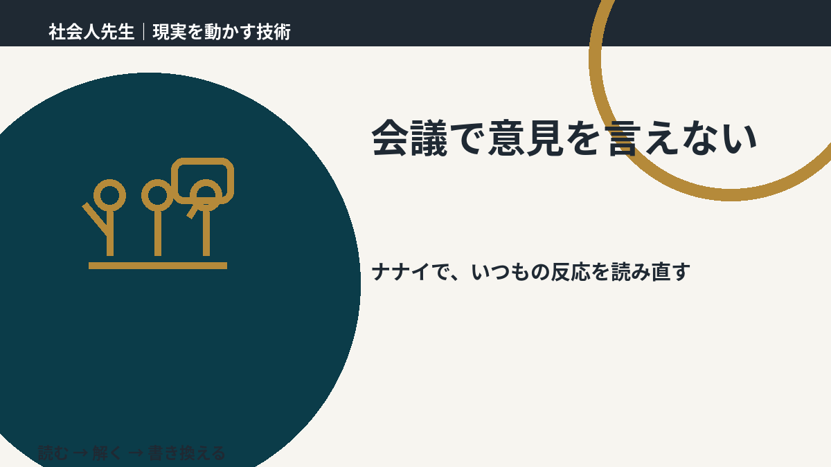 会議で意見を言えないとき、どうする？｜事実と解釈を分ける