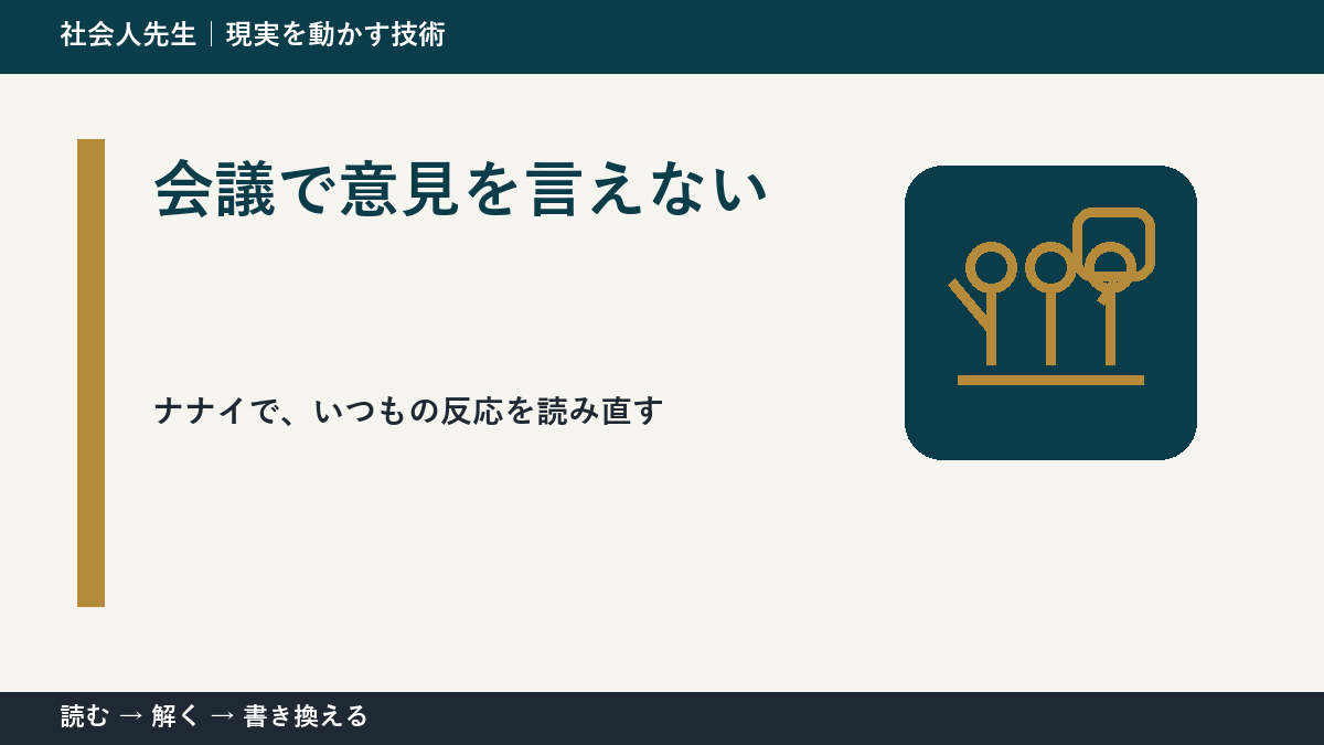 会議で意見を言えないとき、どうする?|事実と解釈を分ける