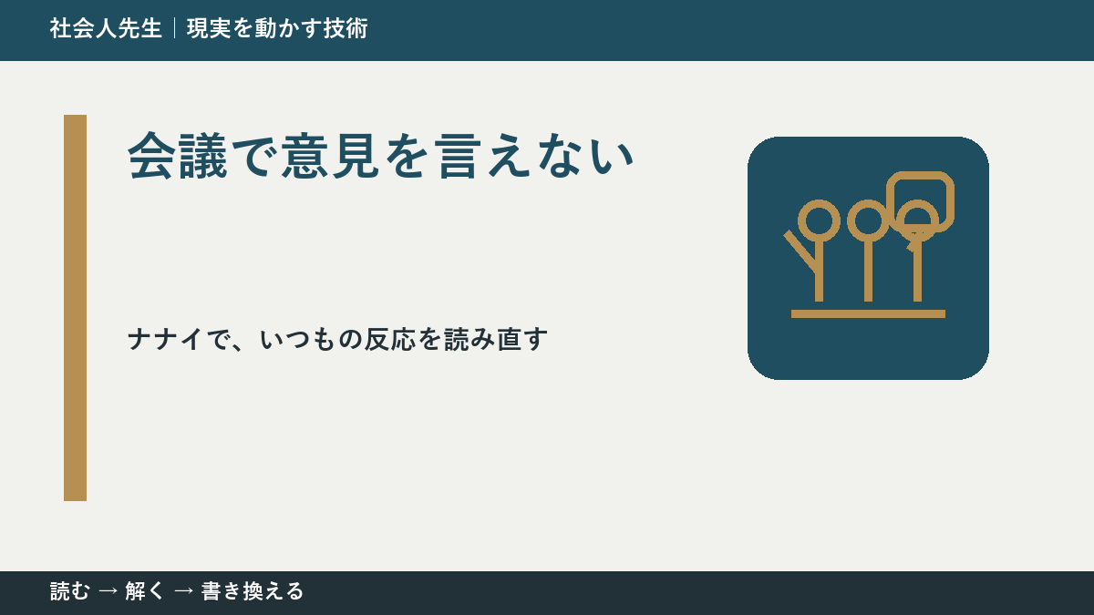 会議で意見を言えないとき、どうする?|事実と解釈を分ける