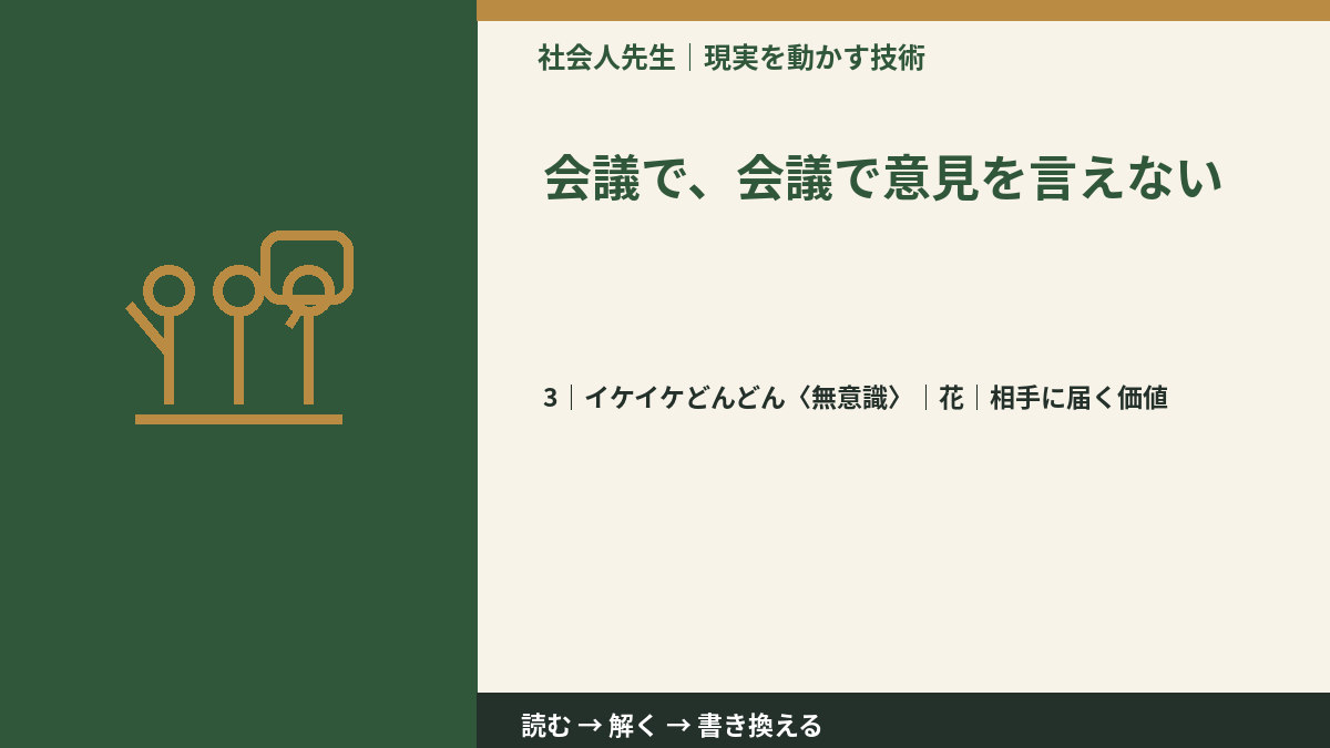 会議で、会議で意見を言えないとき、気合いでなく自然に動ける状態を育てる｜花｜相手に届く価値