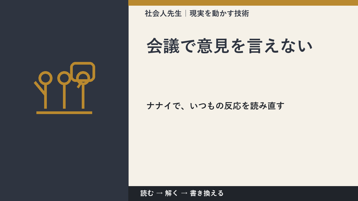 会議で意見を言えない|まず分けたい事実と前提