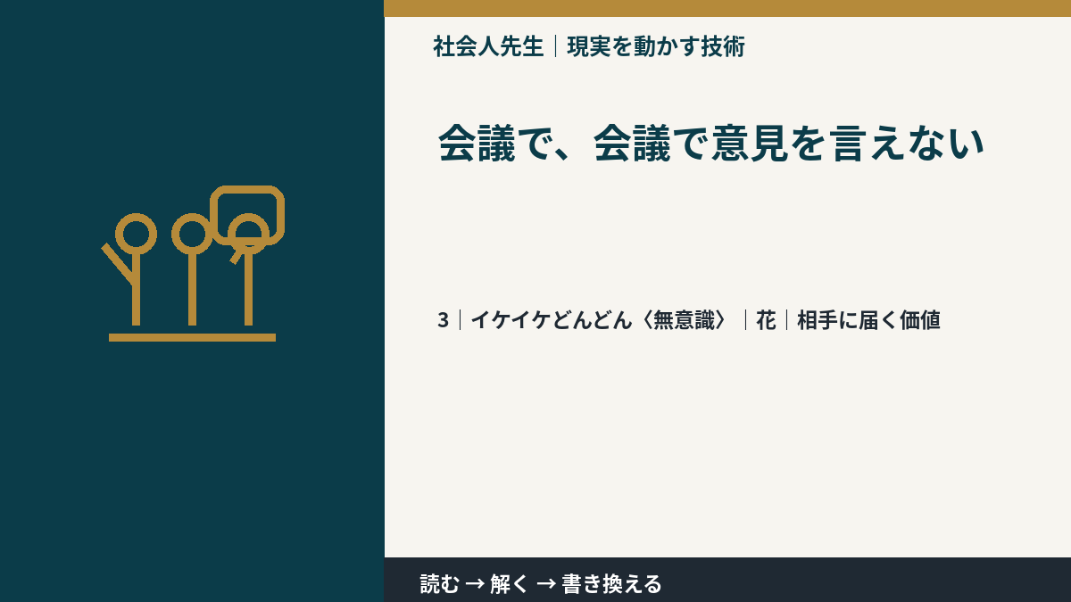 会議で、会議で意見を言えないとき、気合いでなく自然に動ける状態を育てる｜花｜相手に届く価値
