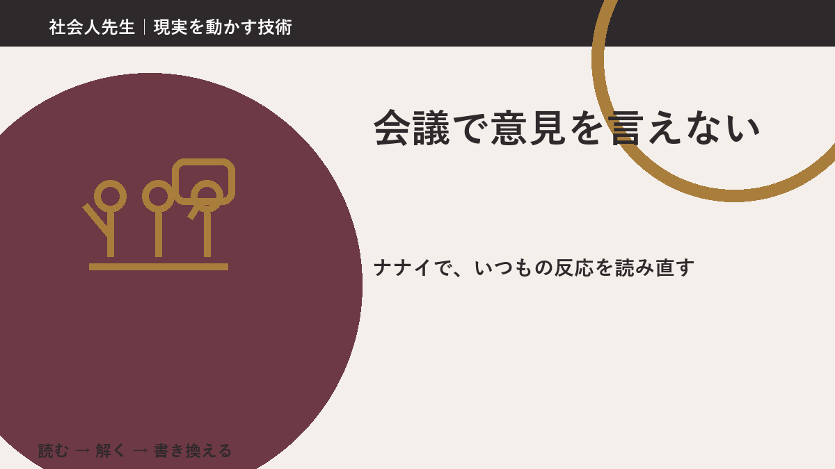会議で意見を言えないとき、どうする?|事実と解釈を分ける