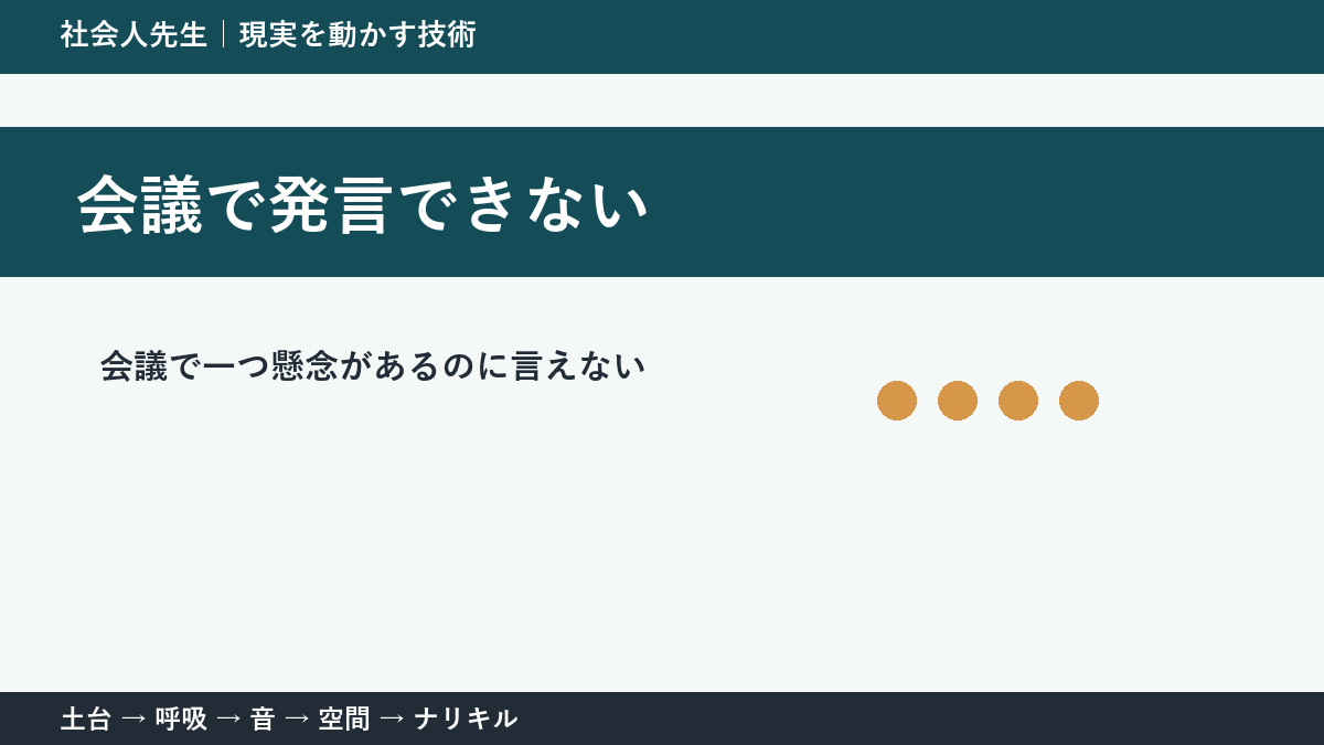 会議で発言できないとき｜空気を壊さず懸念を伝える方法