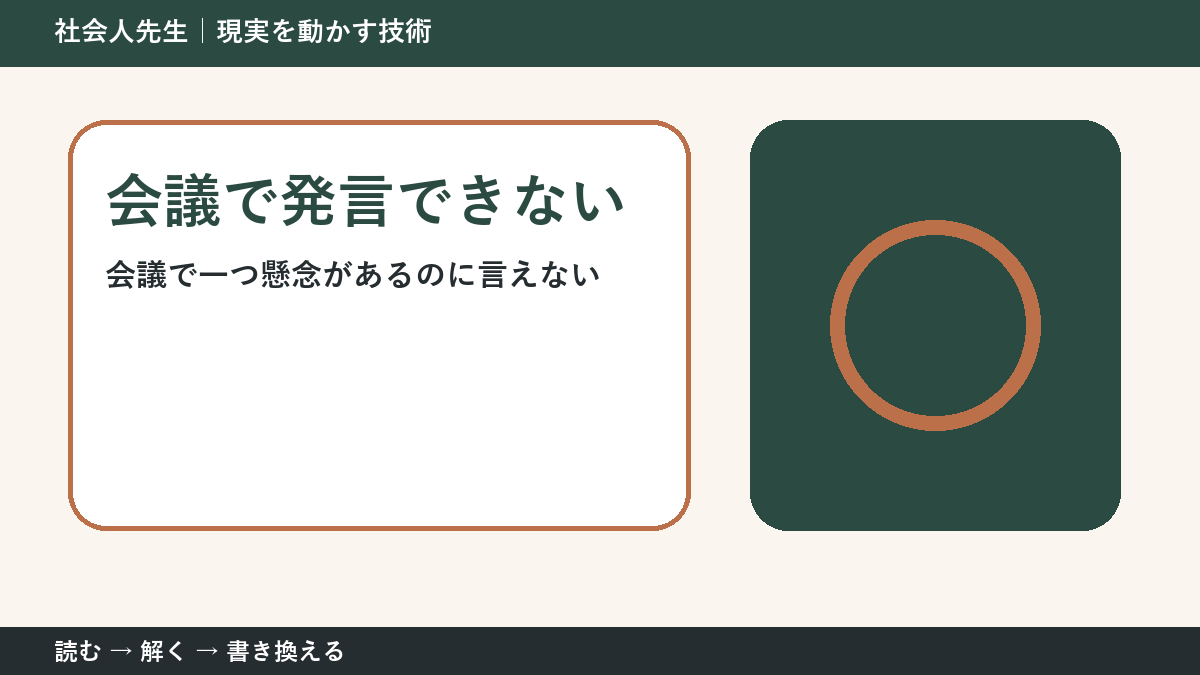 会議で発言をためらう人へ｜必要な一言を見分ける判断基準