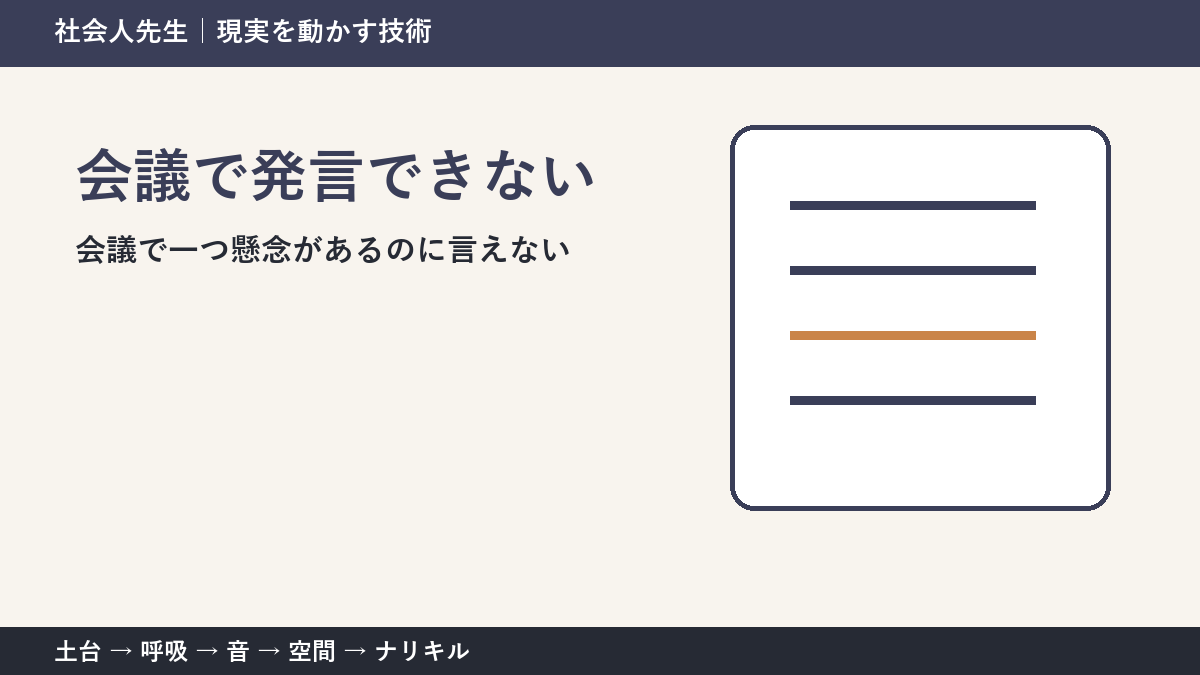会議で発言をためらう人へ｜必要な一言を見分ける判断基準