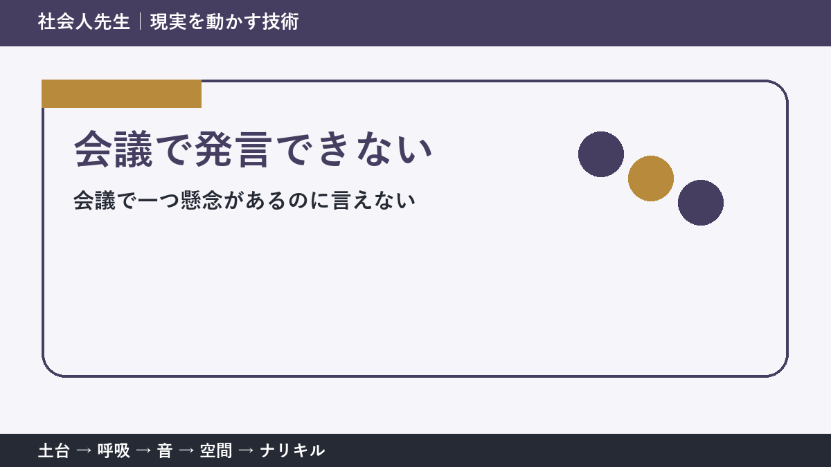 会議で発言できないとき|空気を壊さず懸念を伝える方法