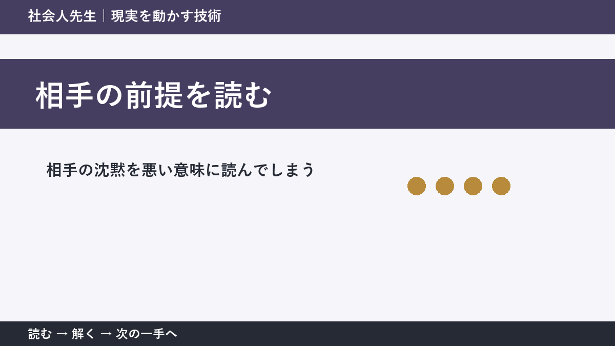 メッセージを送ったあとの待ち時間の迷いを小さくする｜相手の前提を読むで『次に確認すること』を決める