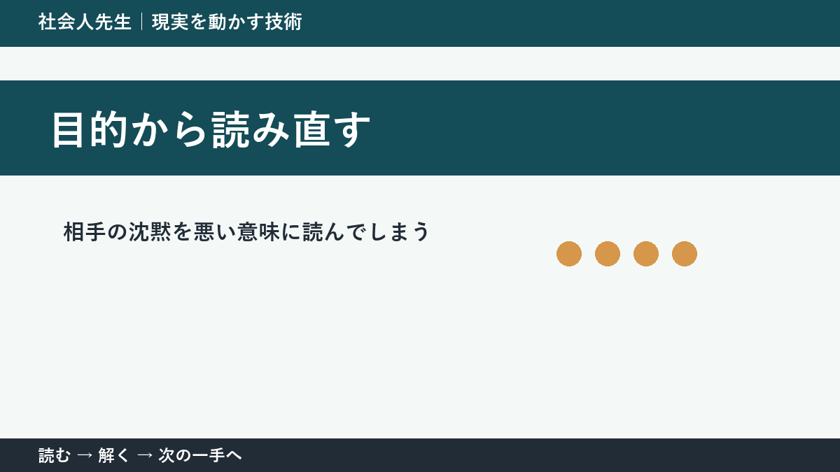 メッセージを送ったあとの待ち時間で判断が止まる理由｜目的から読み直すで見方を一段変える