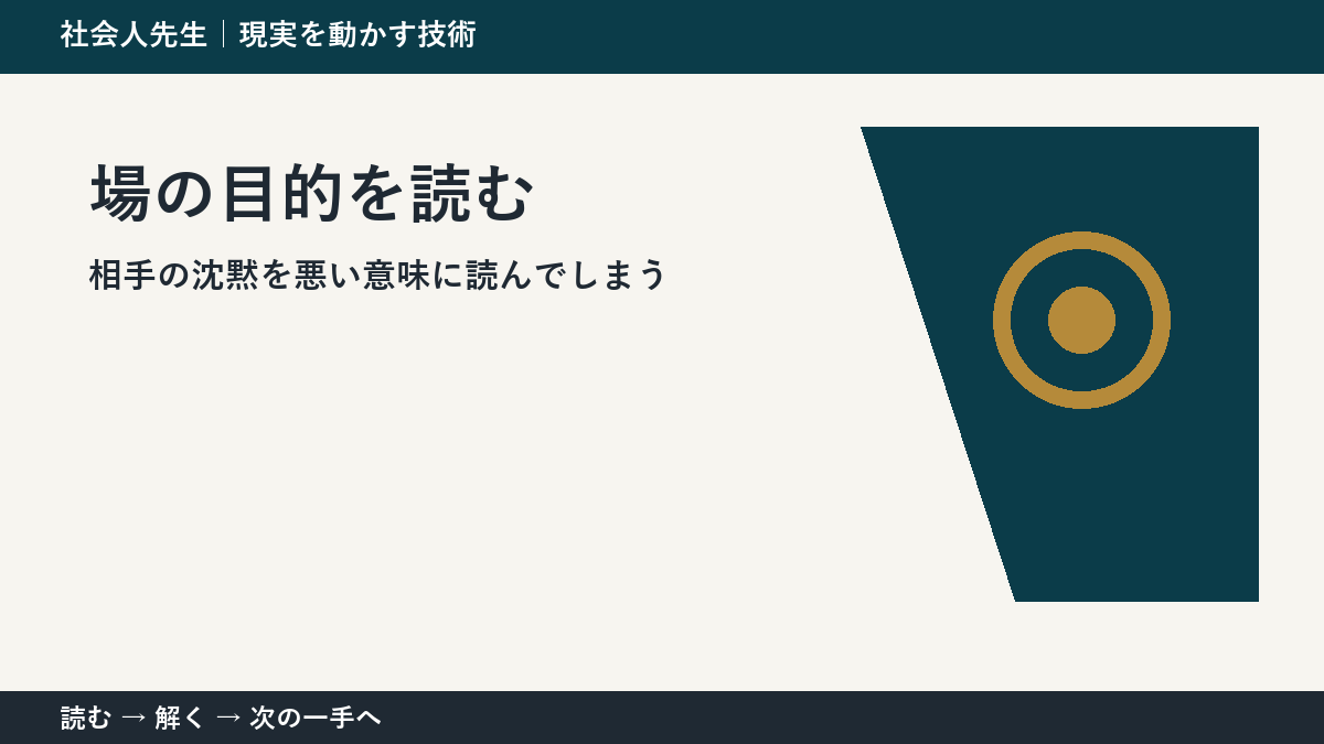 相手の沈黙を悪い意味に読んでしまうときの3分整理｜場の目的を読むで確認点をつくる