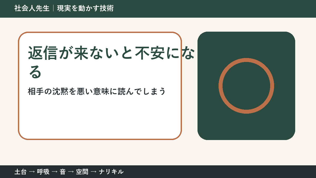 返信が来ないと不安になるとき｜事実と想像を分ける3つの見方