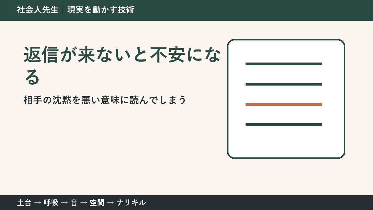 返信が遅いと不安になる人へ|確認できる事実から読み直す方法