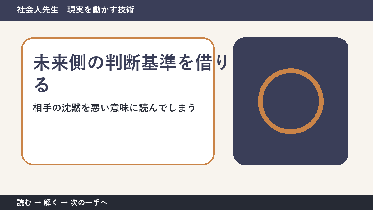 メッセージを送ったあとの待ち時間で迷ったら、答えより先に読むものがある｜未来側の判断基準を借りる