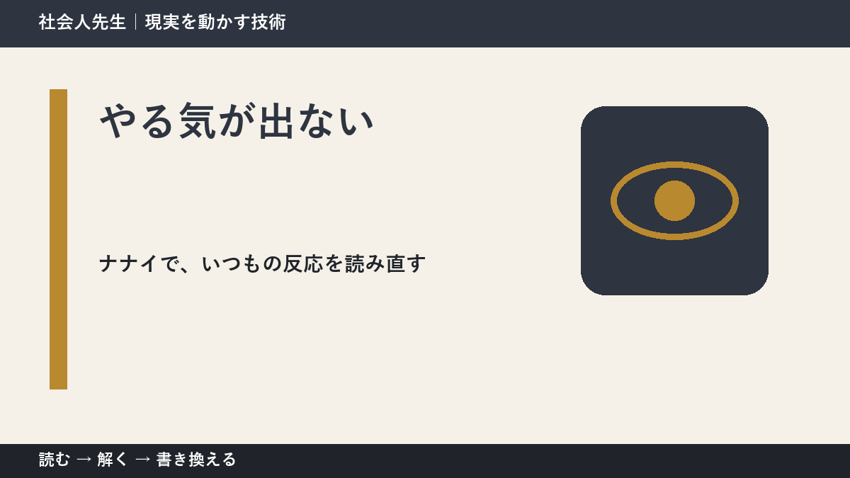 やる気が出ない｜まず分けたい事実と前提