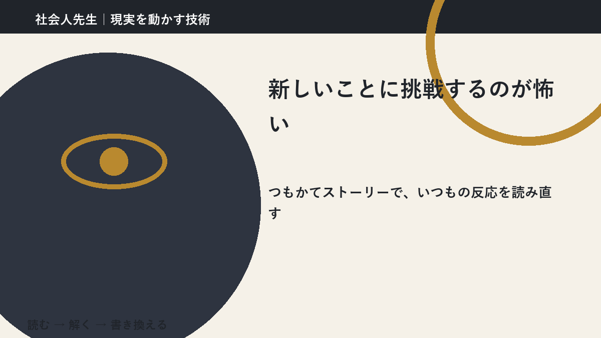 新しいことに挑戦するのが怖いとき、見方を変えると何が見える？