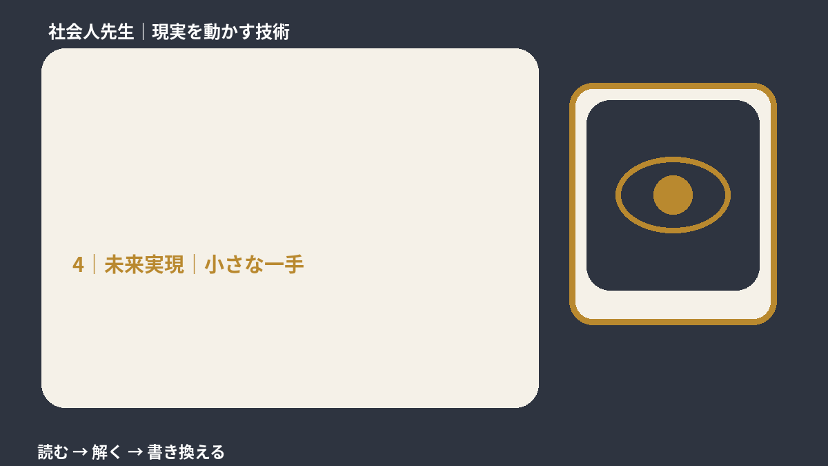 新しいことに挑戦するのが怖いとき、未来へつながる次の一手は？｜小さな一手