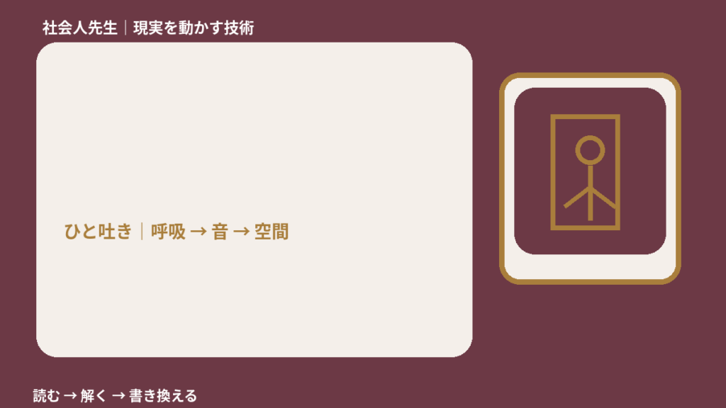 新しい環境で緊張するとき、考える前にできること｜呼吸 → 音 → 空間