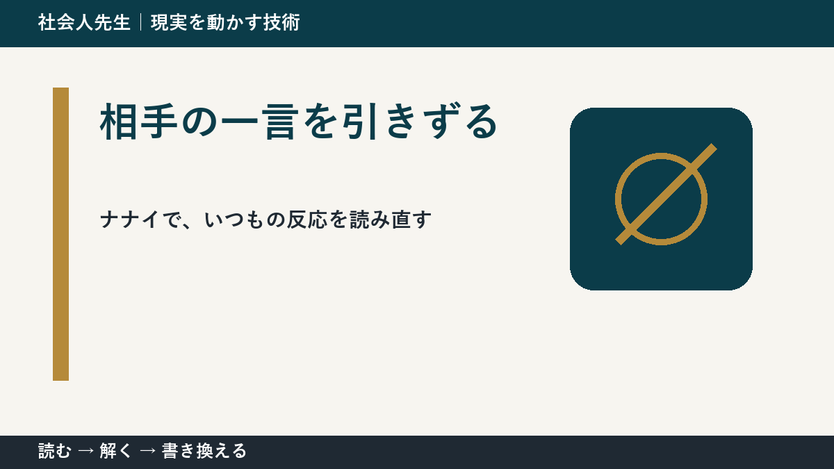 相手の一言を引きずるとき、何を見落としている?|ナナイ|時間軸