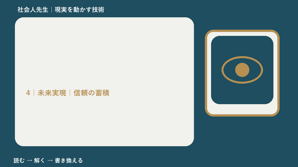 人の目が気になって動けないとき、未来へつながる一手は？｜信頼の蓄積
