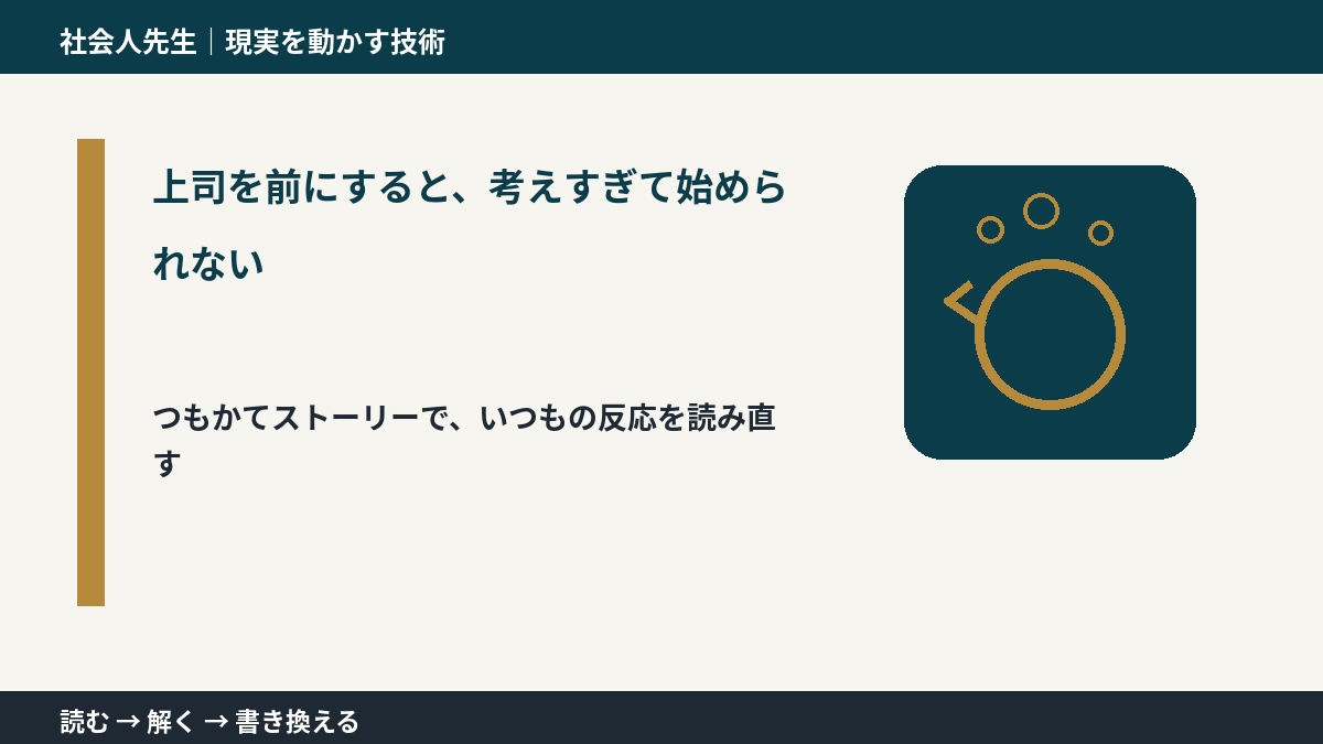 上司を前にすると、考えすぎて始められない｜考えすぎる前に確認したいこと