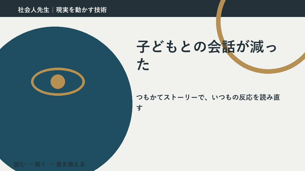 子どもとの会話が減った|考えすぎる前に確認したいこと