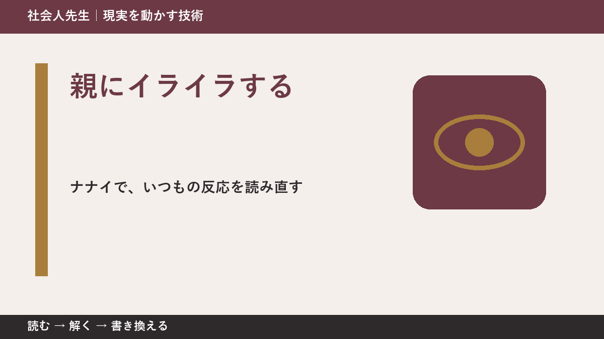親にイライラする｜まず分けたい事実と前提