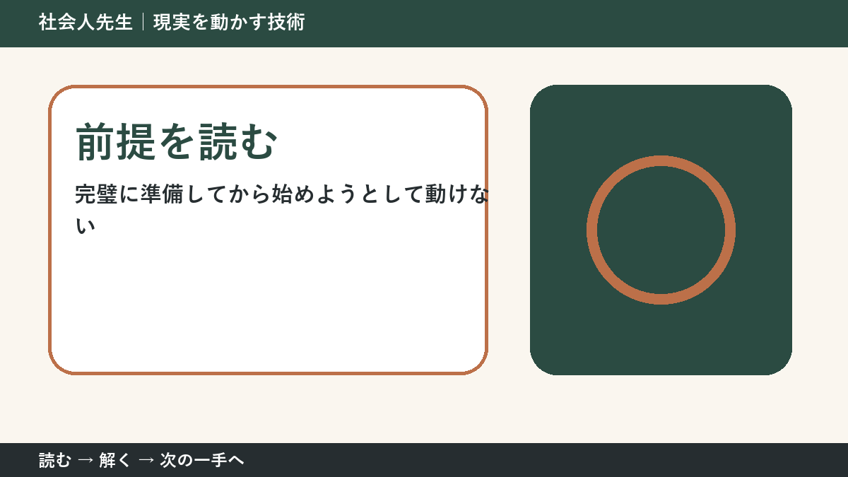 新しい企画の初動で判断が止まる理由｜前提を読むで見方を一段変える