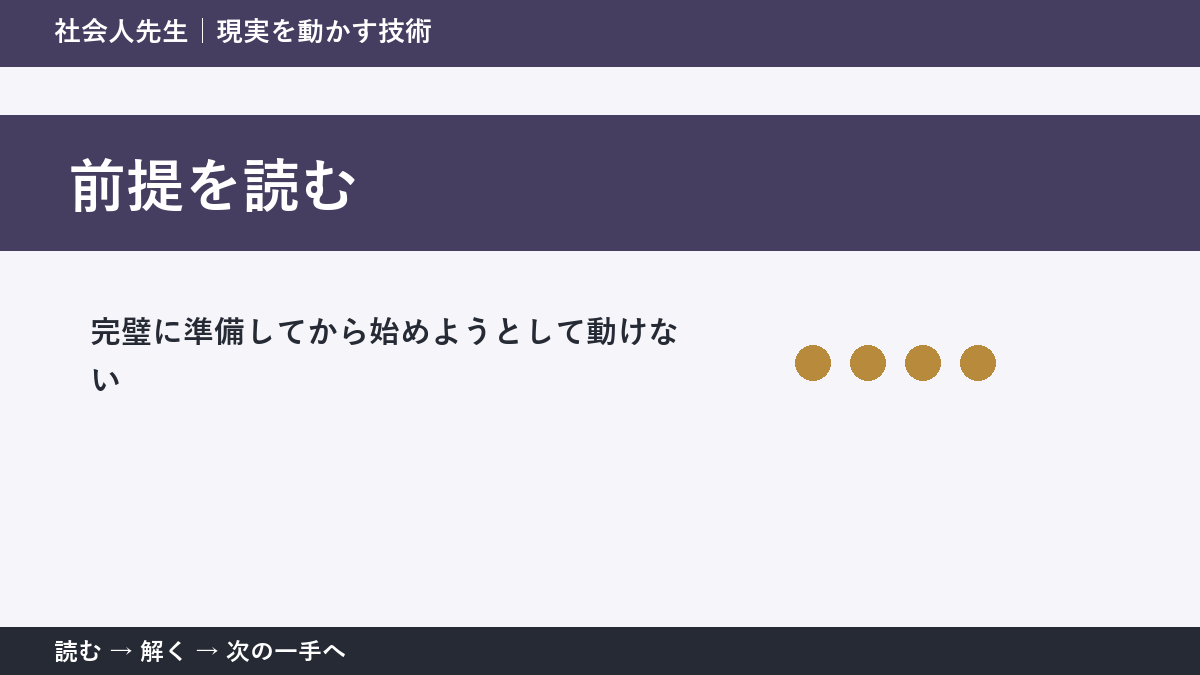 新しい企画の初動で考えが堂々巡りするとき｜前提を読むで出口をつくる