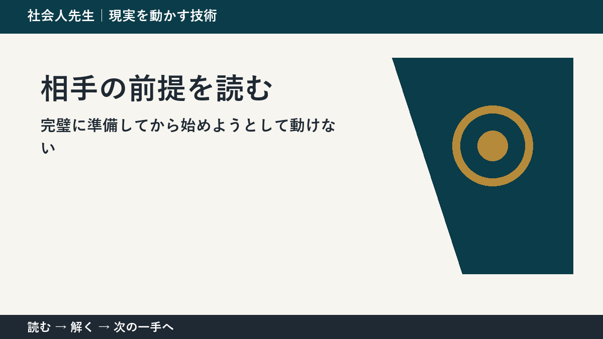 新しい企画の初動で考えが堂々巡りするとき｜相手の前提を読むで出口をつくる