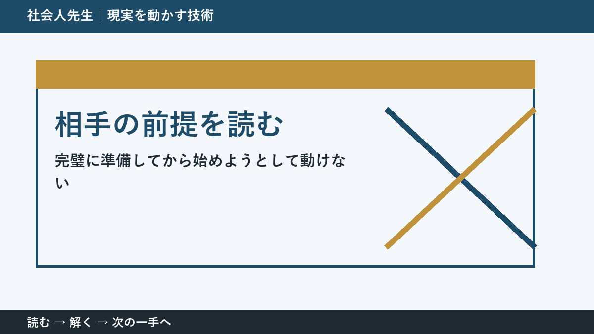 新しい企画の初動で判断が止まる理由｜相手の前提を読むで見方を一段変える