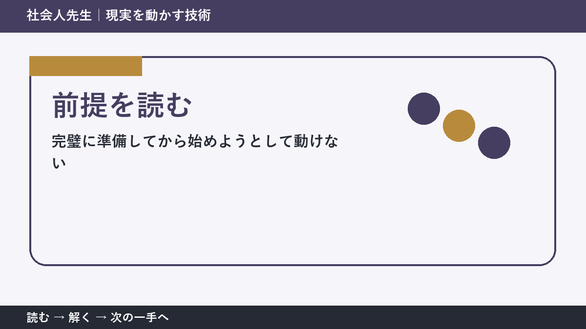答えを増やしても決まらないとき|前提を読むで問いを置き直す