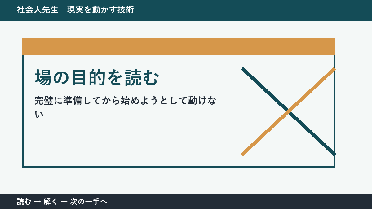 答えを増やしても決まらないとき｜場の目的を読むで問いを置き直す