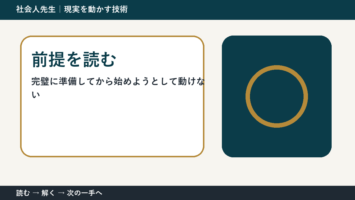 その迷い、本当に『答え不足』？｜前提を読むで前提から読み直す