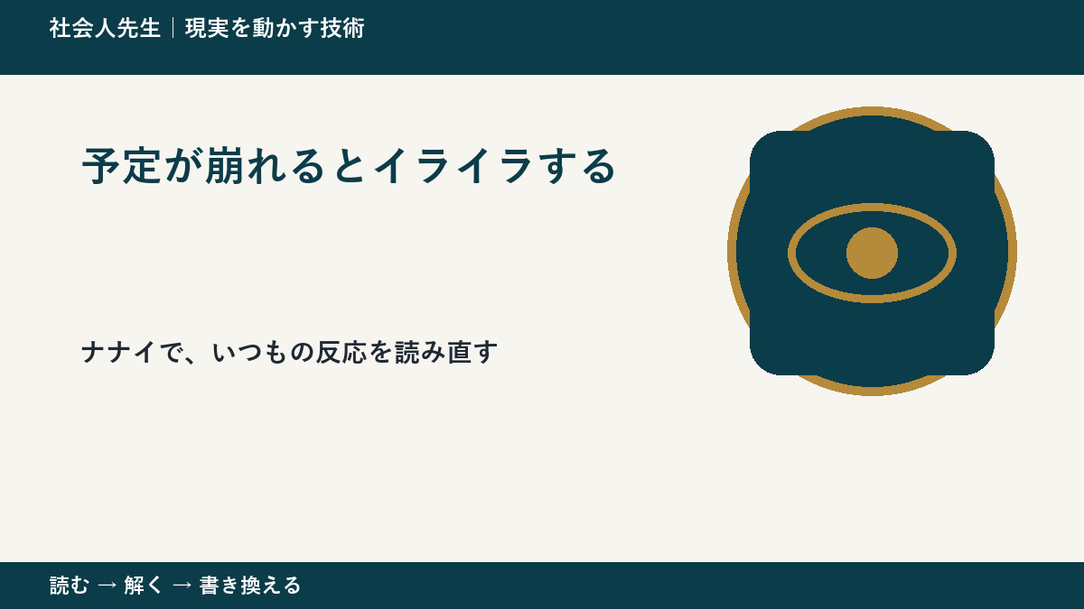 予定が崩れるとイライラする｜まず分けたい事実と前提